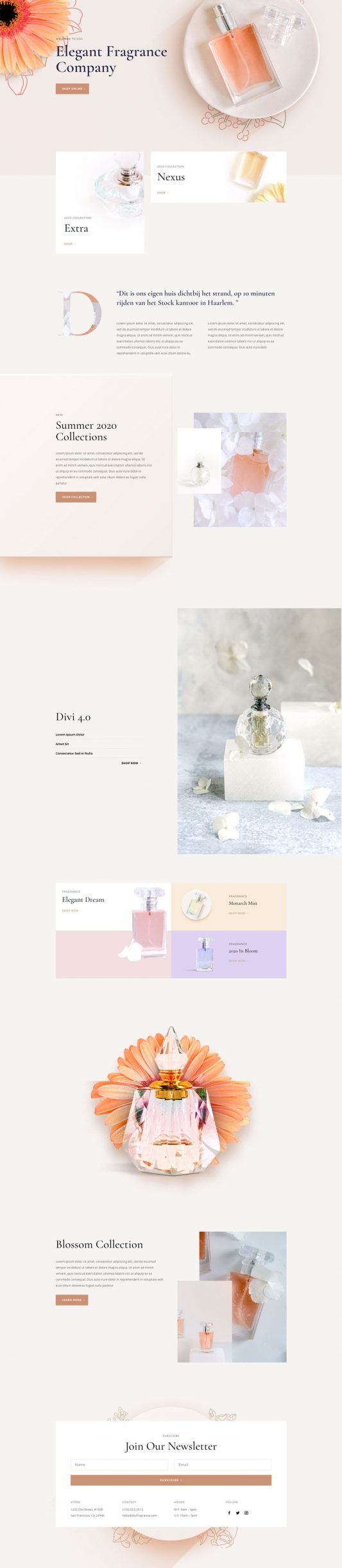 perfumery landing page