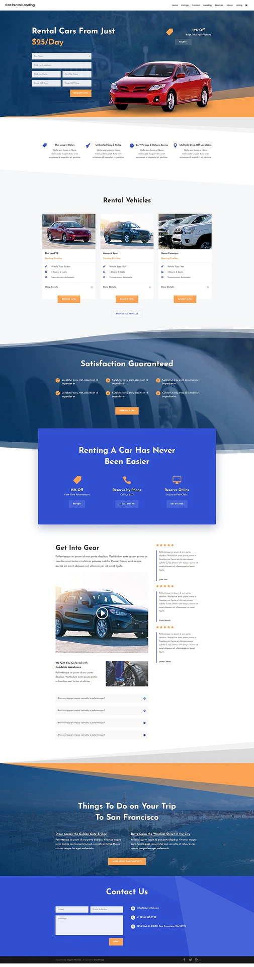Template for Car Rental Booking Website on Greenmor