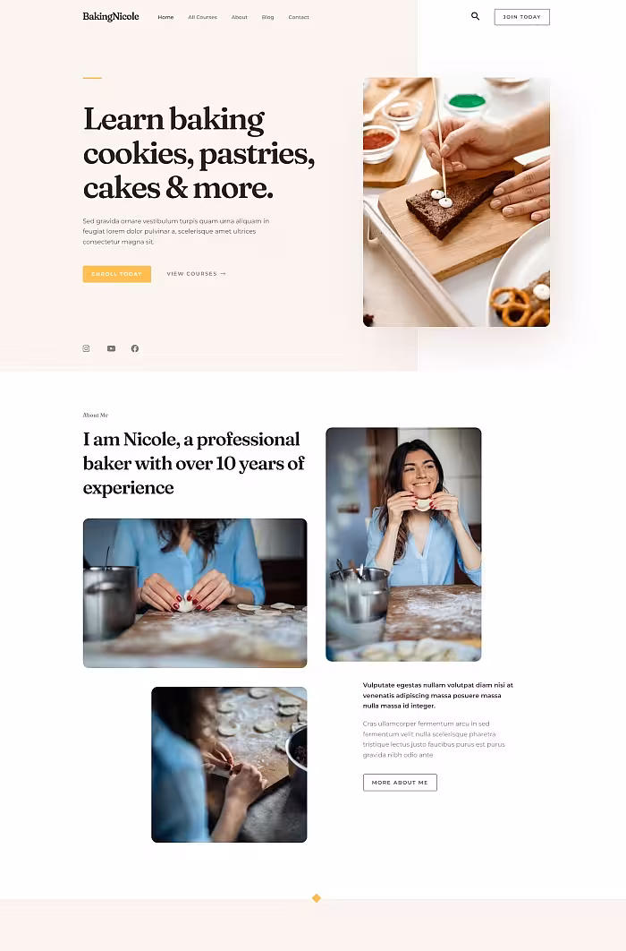 baking class template