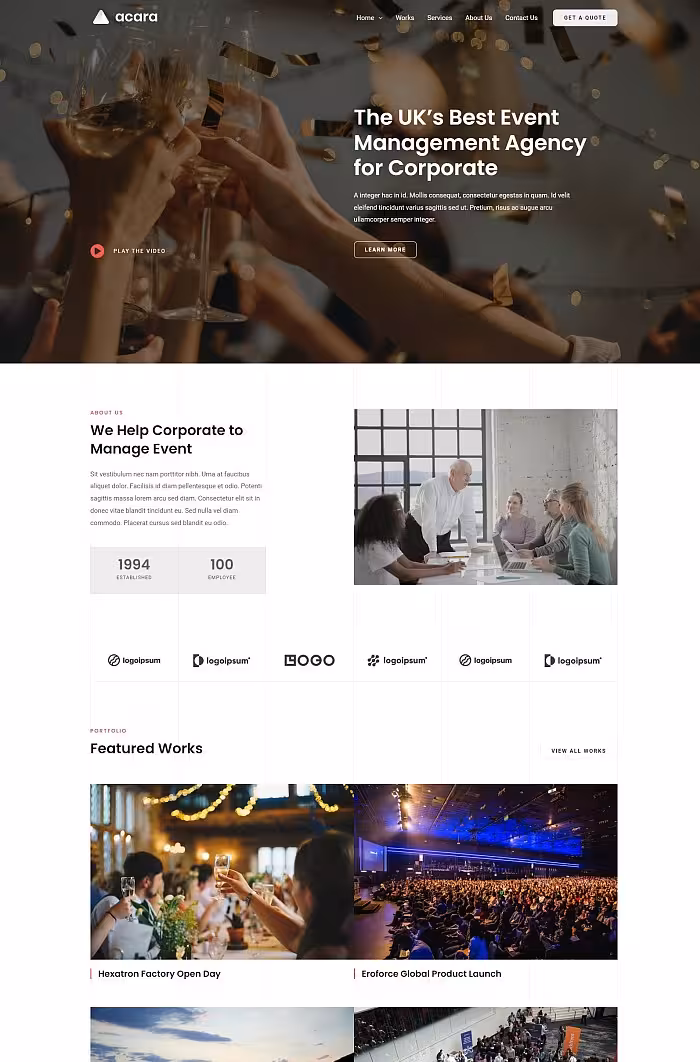 event management agency template
