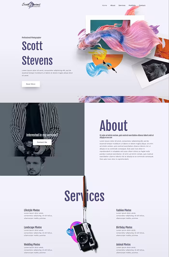 photographer template